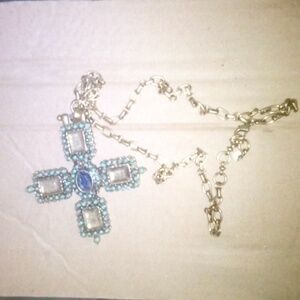 Lucky brand gold/turquoise cross necklace NWOT